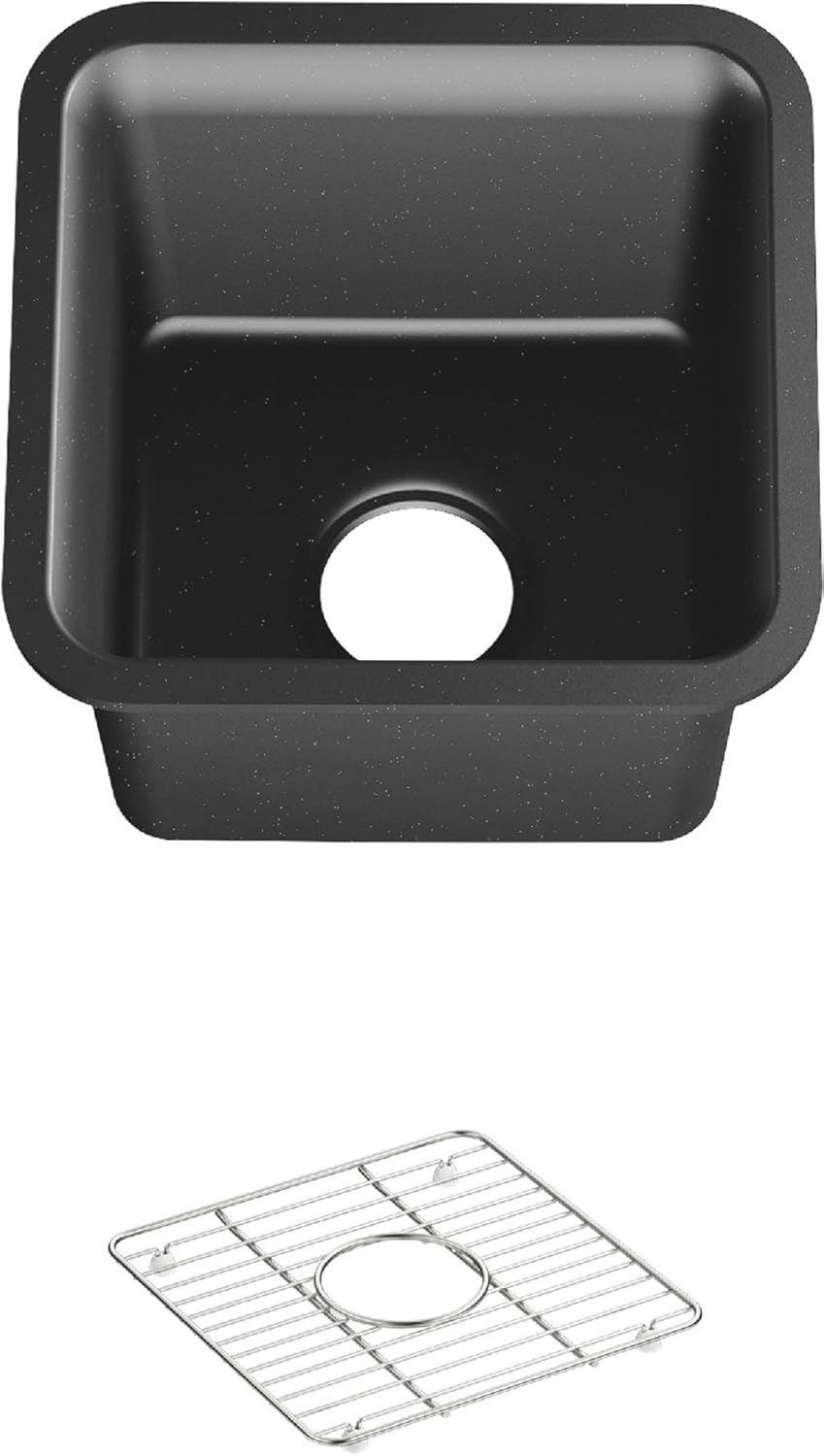 Matte Black 15 x 15 x 9-1/2 Neoroc under-mount bar sink R316737