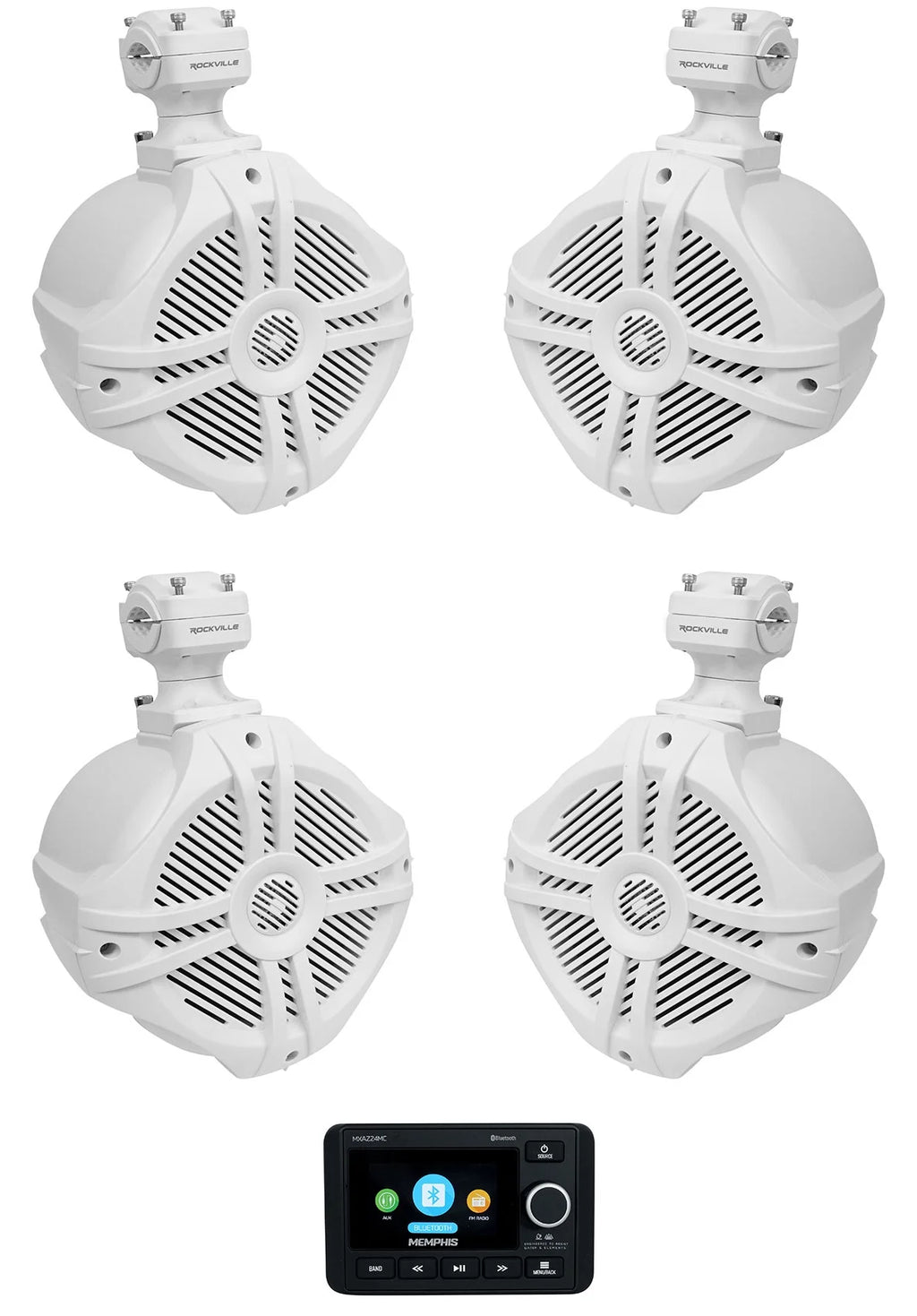 2-Zone Marine Bluetooth Receiver with 6.5" Wakeboard Speakers F842