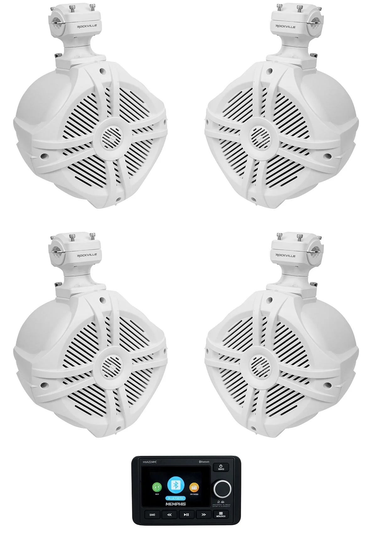 2-Zone Marine Bluetooth Receiver with 6.5" Wakeboard Speakers F842