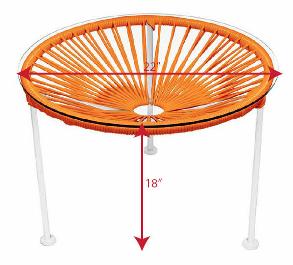 Orange Side Table with Chrome Frame I296