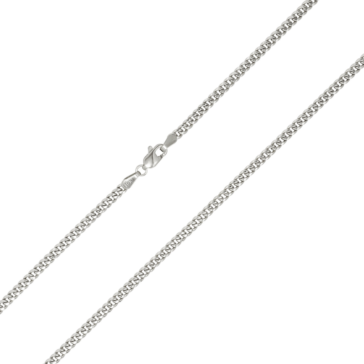 10k White Gold Miami Cuban Link Chain Necklace 16" - 30" V9562