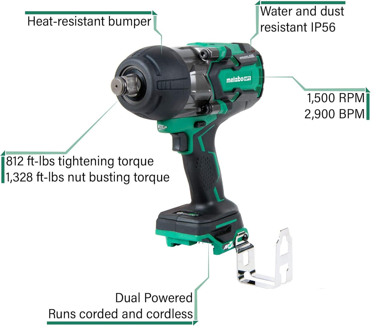 3/4-in Square Drive High-Torque Brushless Impact Wrench Y35626