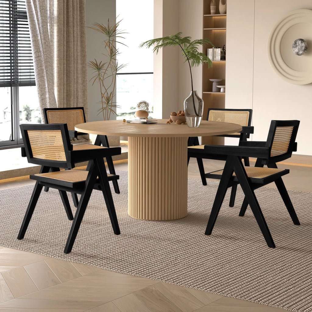 Black Rattan Dining Chair Set of 2 J65346