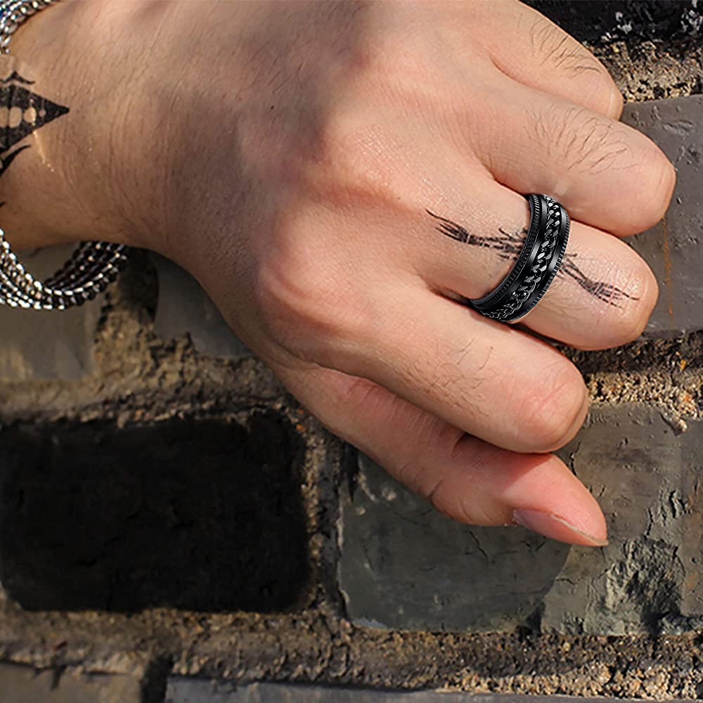 Black Fidget Spinner Ring Size 7 O176903