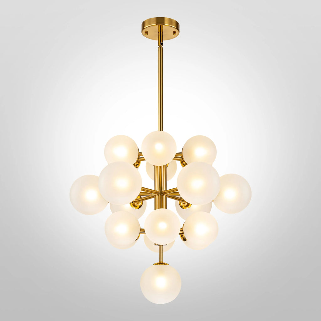 19-Light Dimmable Tiered Glass Bubble Chandelier G84987