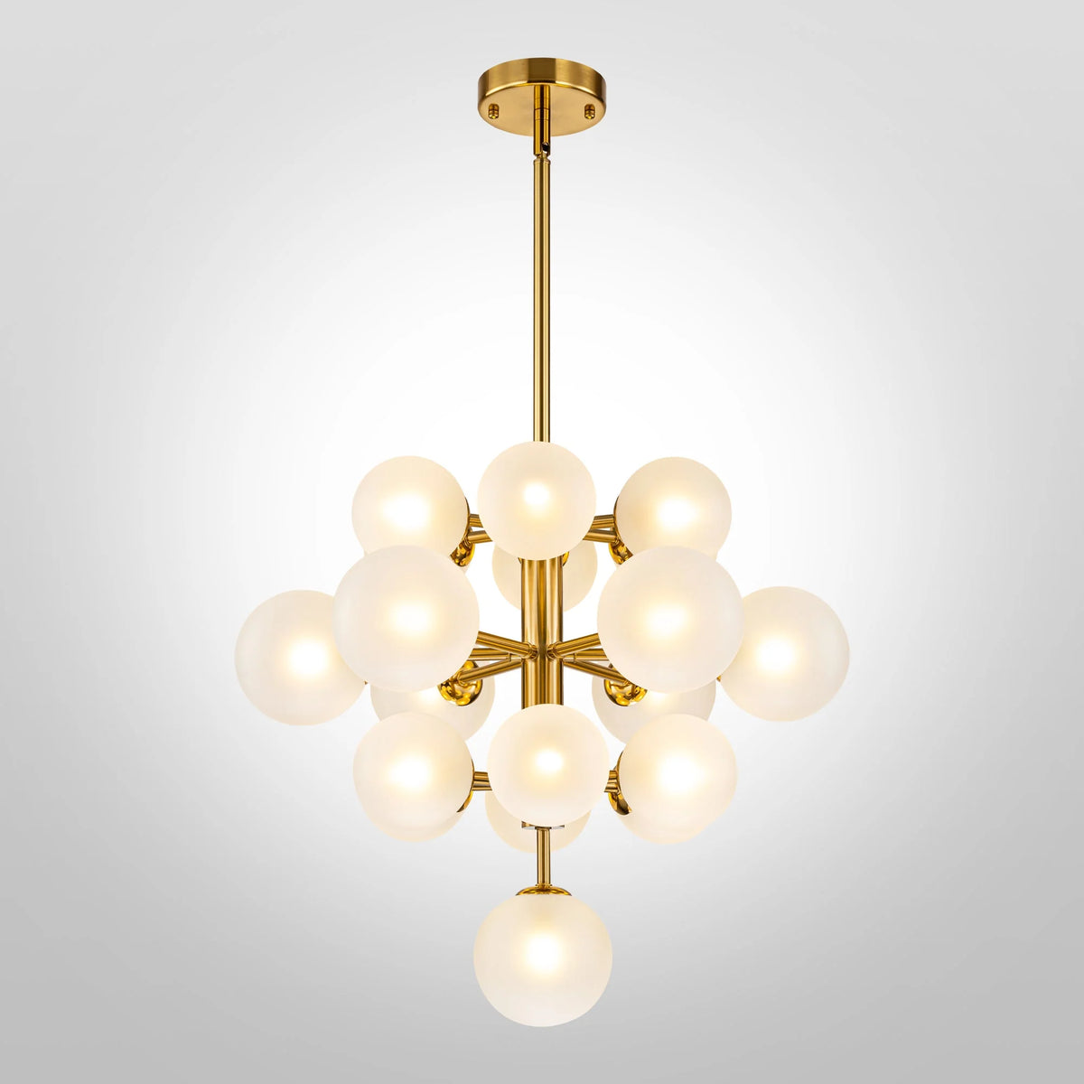 19-Light Dimmable Tiered Glass Bubble Chandelier G84987