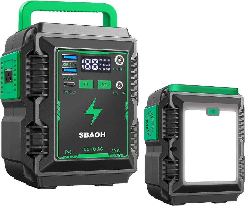 Portable Power Station 110V/80W AC Outlet USB Lithium Battery Q884