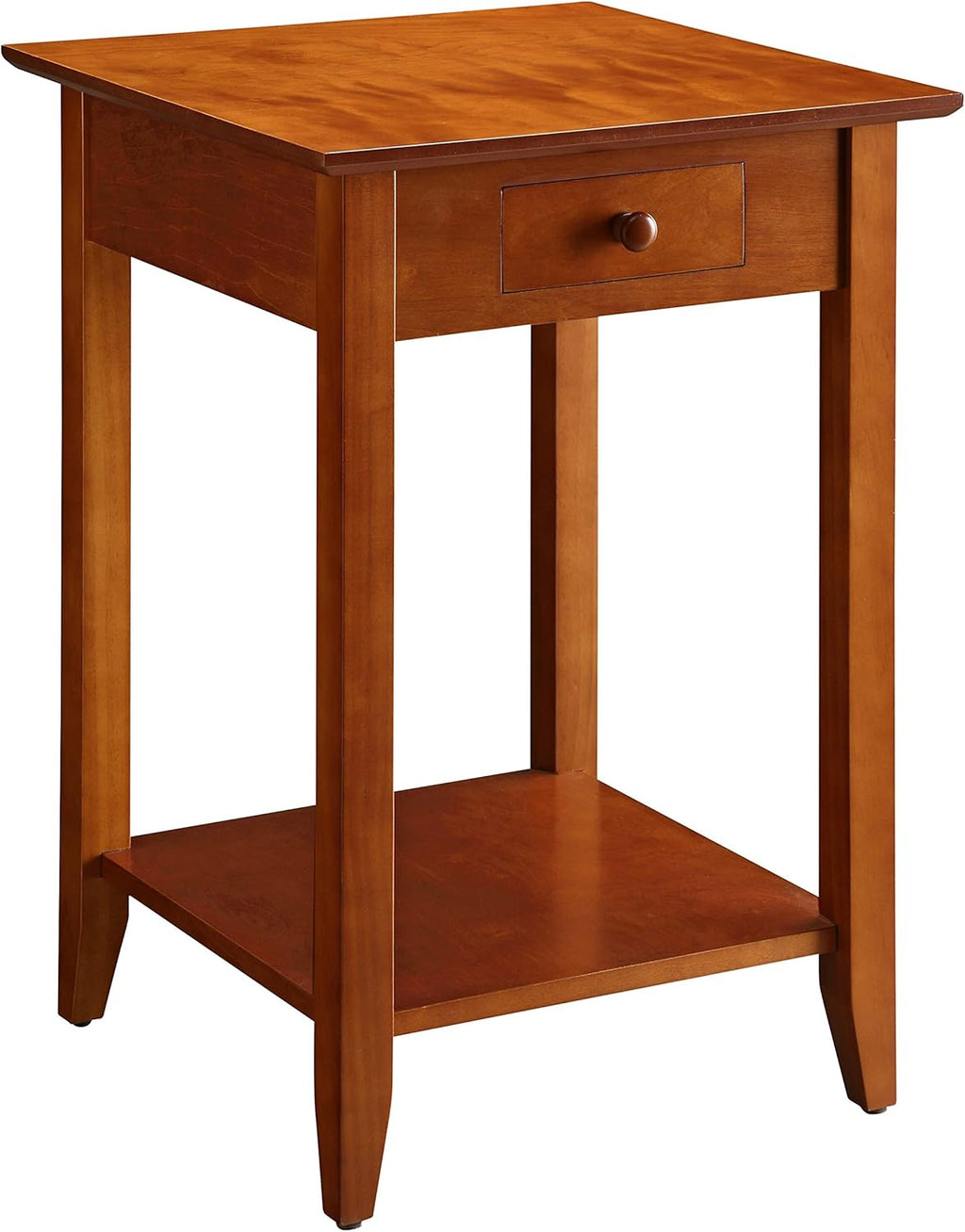 Espresso End Table with Drawer and Shelf V349