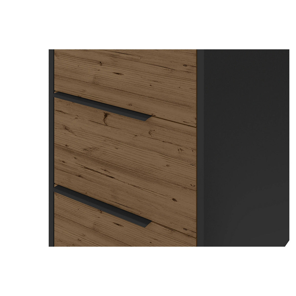 Black and Brown Wooden Desk with 3 Drawers H296489