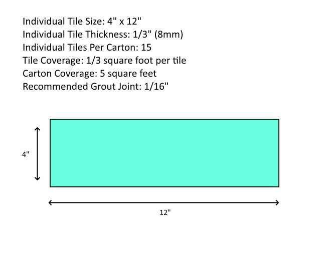 Glossy Baby Blue Glass Subway Tile, 4 inch x 12 inch, 5 Square Feet Carton F8583
