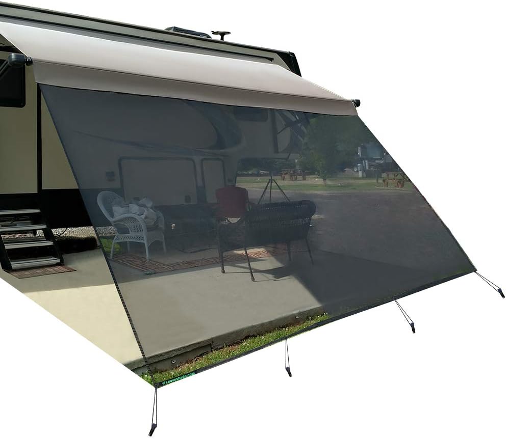 Gray Mesh RV Awning Sunshade Screen 8'X12'3'' M9564