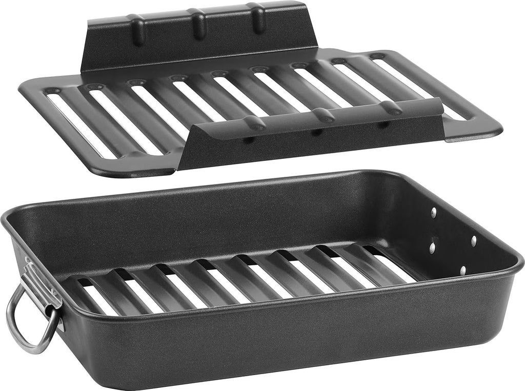 Black Airflow Roaster with Easy-Lift Rack L783669