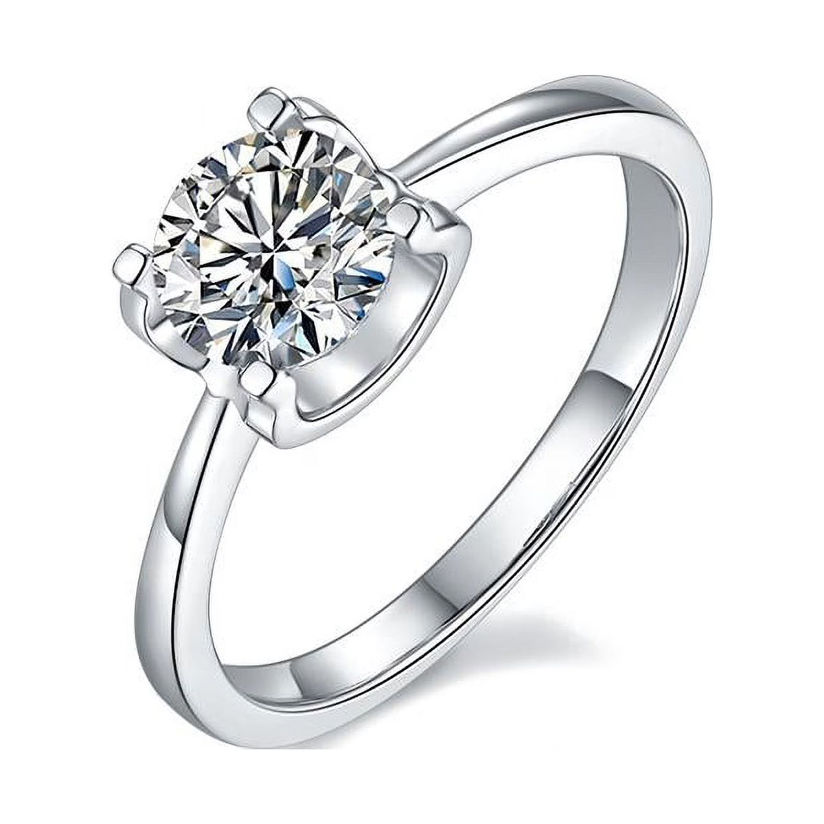 18k White Gold Over Silver Moissanite Engagement Ring W71145