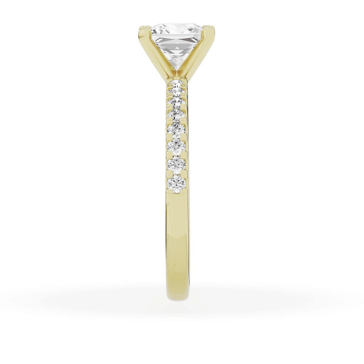14K Yellow Gold Diamond Solitaire Princess Engagement Ring I277584
