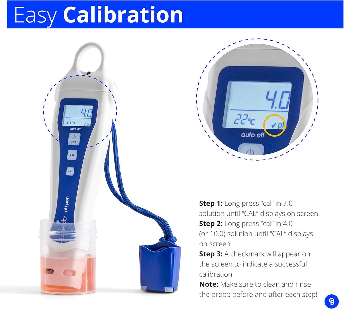 pH Pen Digital Meter with Double Junction Probe D552