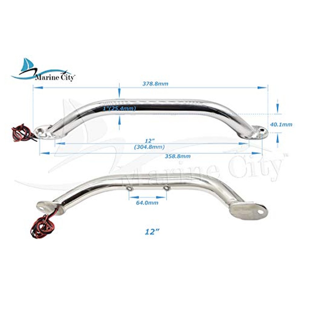 Stainless Steel Grab Rail Handle with LED Lights C16927