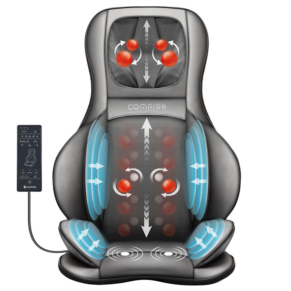 Neck & Back Massager with Air Compress Shiatsu Vibration Seat Cushion L87524