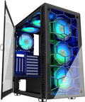 6 PCS LED ARGB Fans ATX Tower Computer Case R942