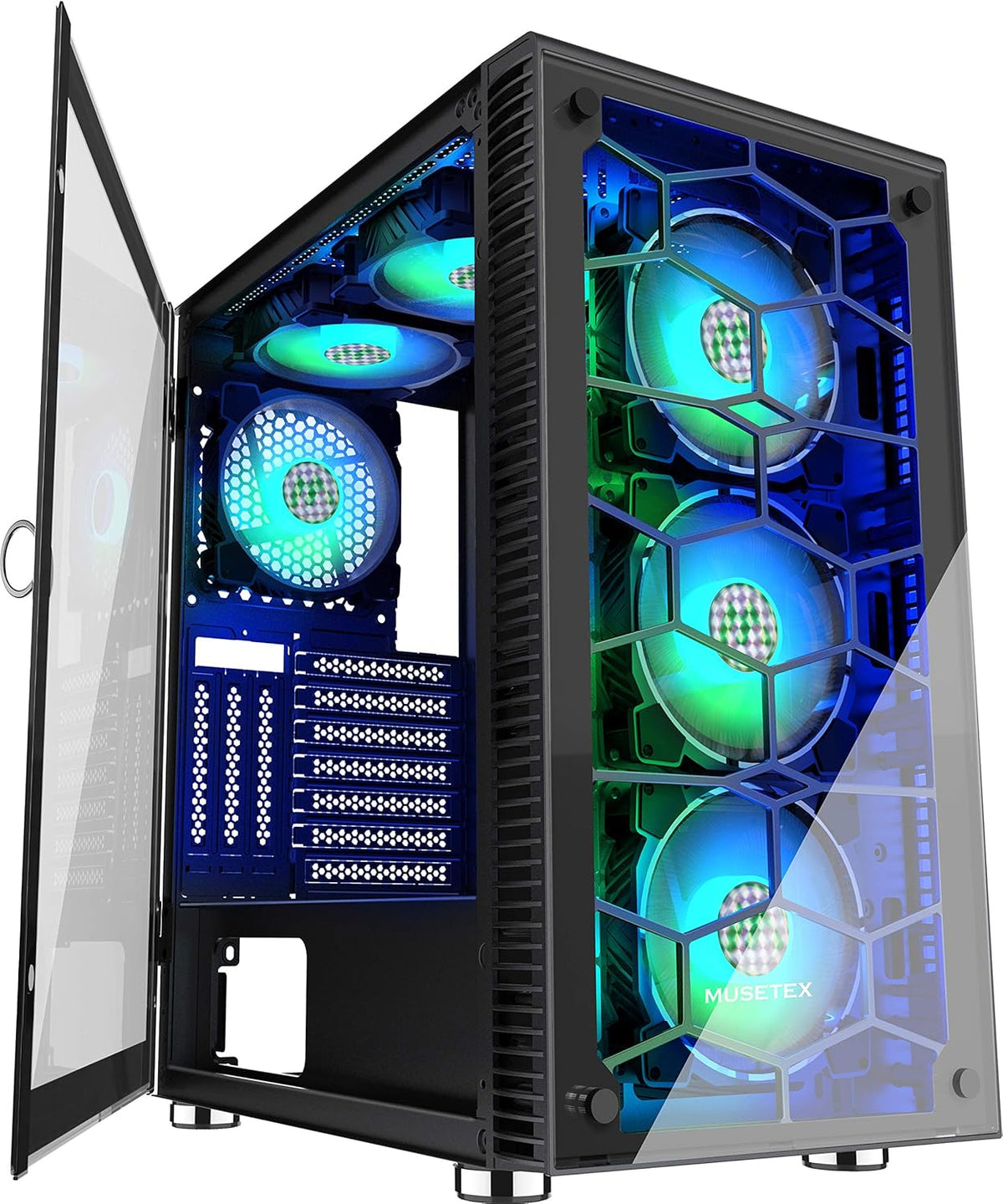 6 PCS LED ARGB Fans ATX Tower Computer Case R942