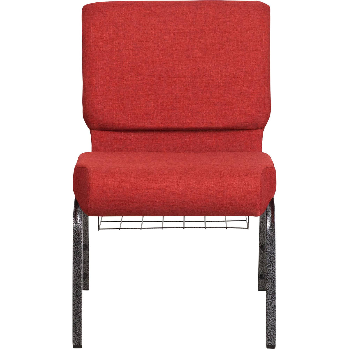 Crimson Fabric Church Chair with Cup Book Rack G911586