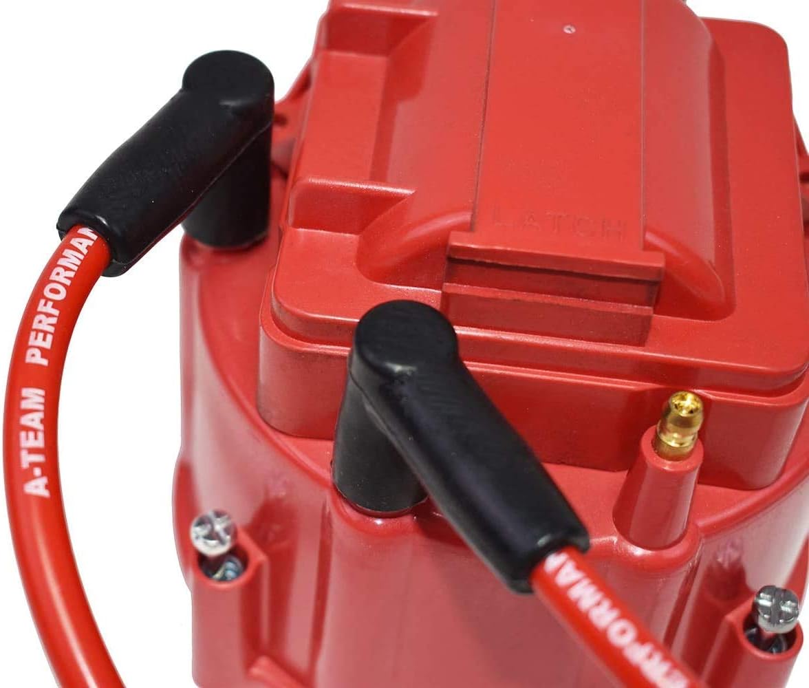 8-Cylinder Male Cap HEI Distributor Tune Up Kit with 8.0mm Spark Plug Wires Red Pack of 2 U552