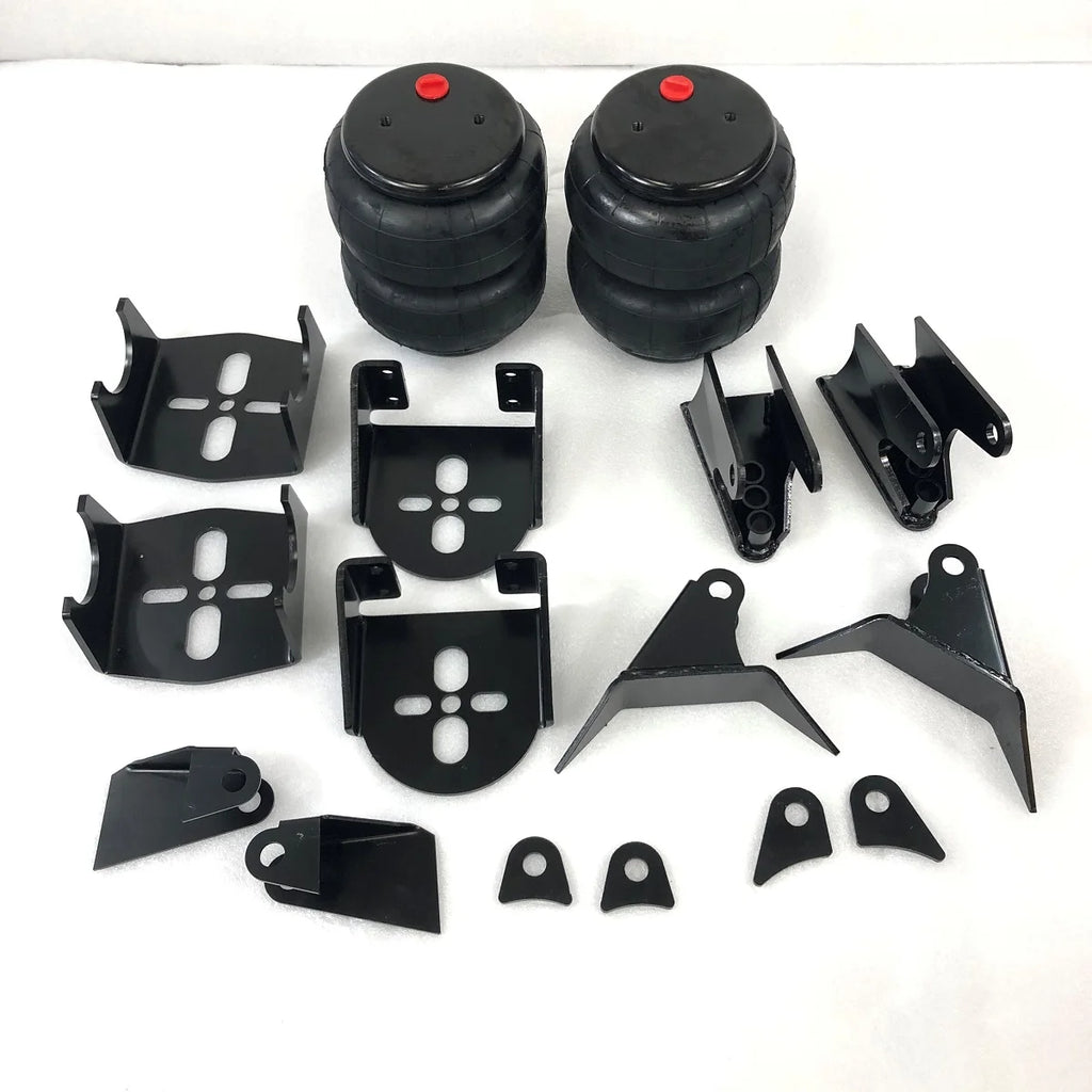 Triangulated Mount Bracket for 2.75" Axle with 2 Universal Air Spring Bags Heavy Duty 2500 Lbs 1/2NPT Single Port B61590