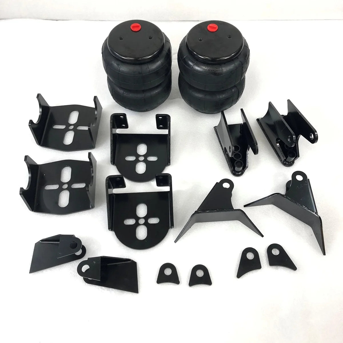 Triangulated Mount Bracket for 2.75" Axle with 2 Universal Air Spring Bags Heavy Duty 2500 Lbs 1/2NPT Single Port B61590