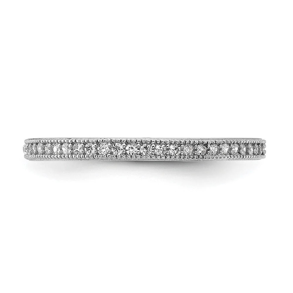 925 Sterling Silver Rhodium-plated CZ Eternity Ring Size 6 B312