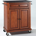 Black Granite Top Cherry Kitchen Cart A335