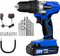 20V MAX Cordless Drill Set with Battery and Charger, 3/8 inches Keyless Chuck, 22pcs Drill Bits, Pack of 2 H979