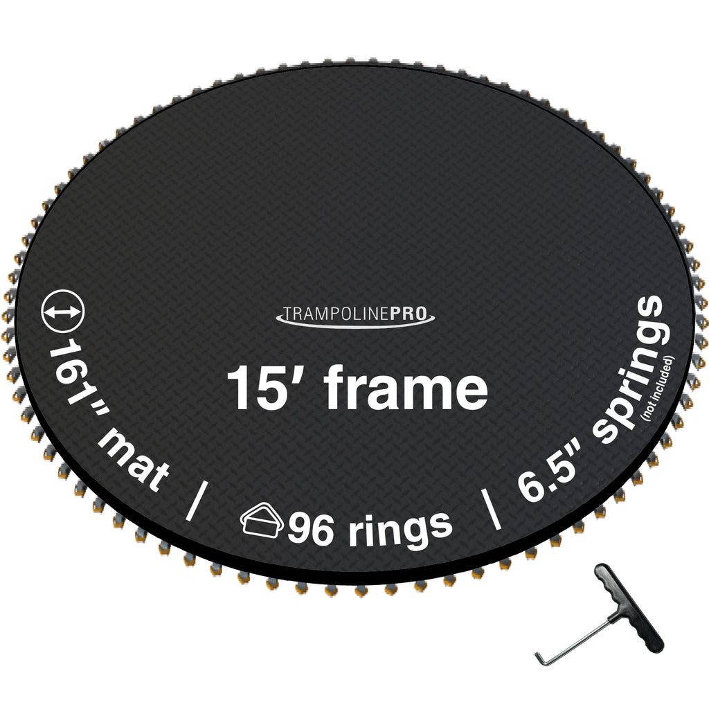 15' Round Trampoline Jumping Mat with 96 Rings F653