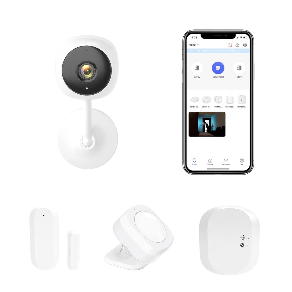 Wireless Home Security System 4 Pieces Kit with Indoor Camera H572