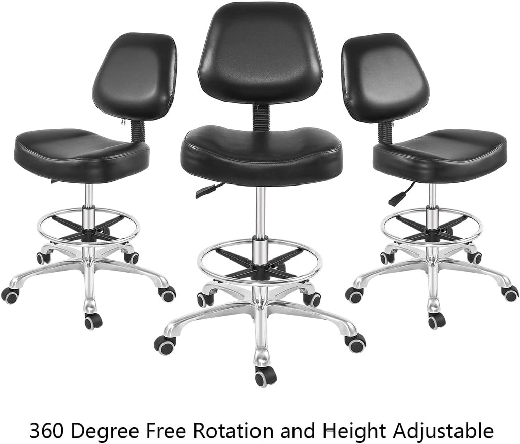 Height Adjustable Ergonomic Office Chair with Footrest (Black) L735