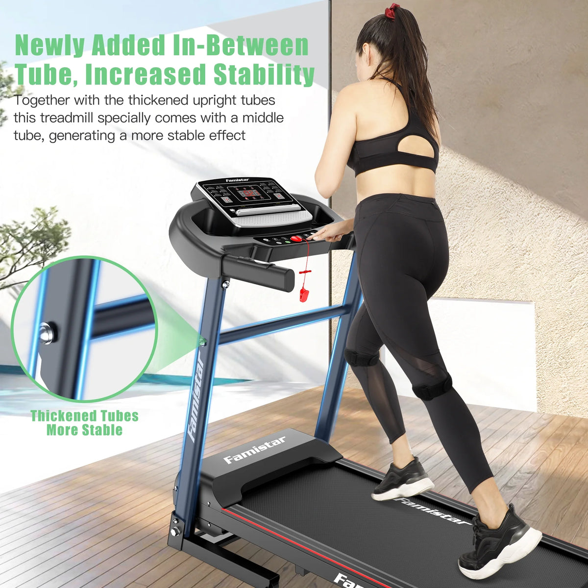 Folding Electric Treadmill with 2.5HP 3 Manual Incline D715