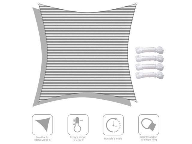 18x18 ft 97% UV Block Square Sun Shade Sail Canopy B719642
