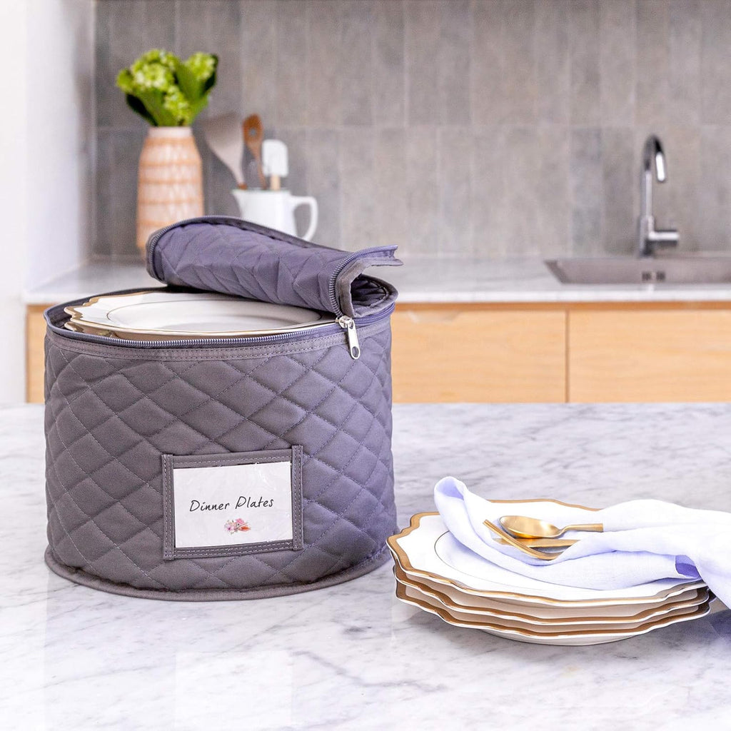 12 Dinner Plate Storage Case with Thick Felt Dividers G10981