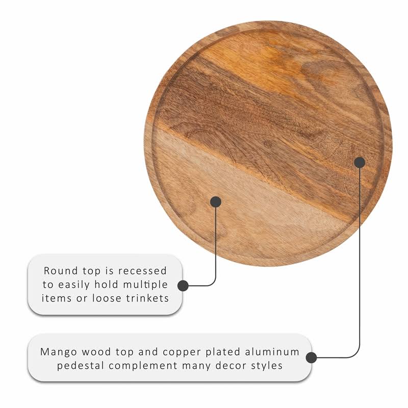 Copper Wood and Aluminum Side Table H33269