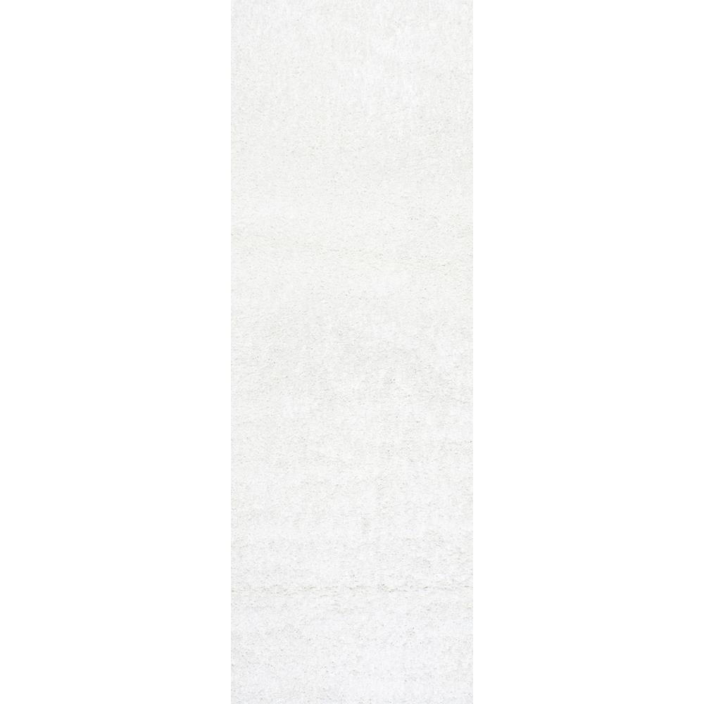 White Plush Shag Runner X257