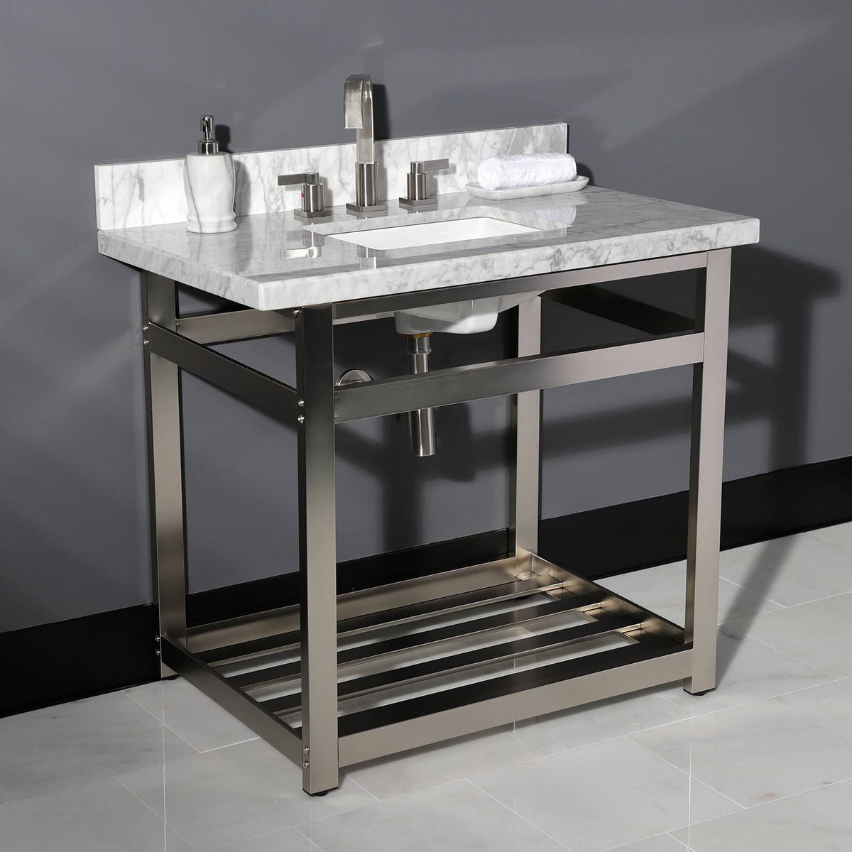 36x22 Marble Vanity Top with Carrara Marble F463