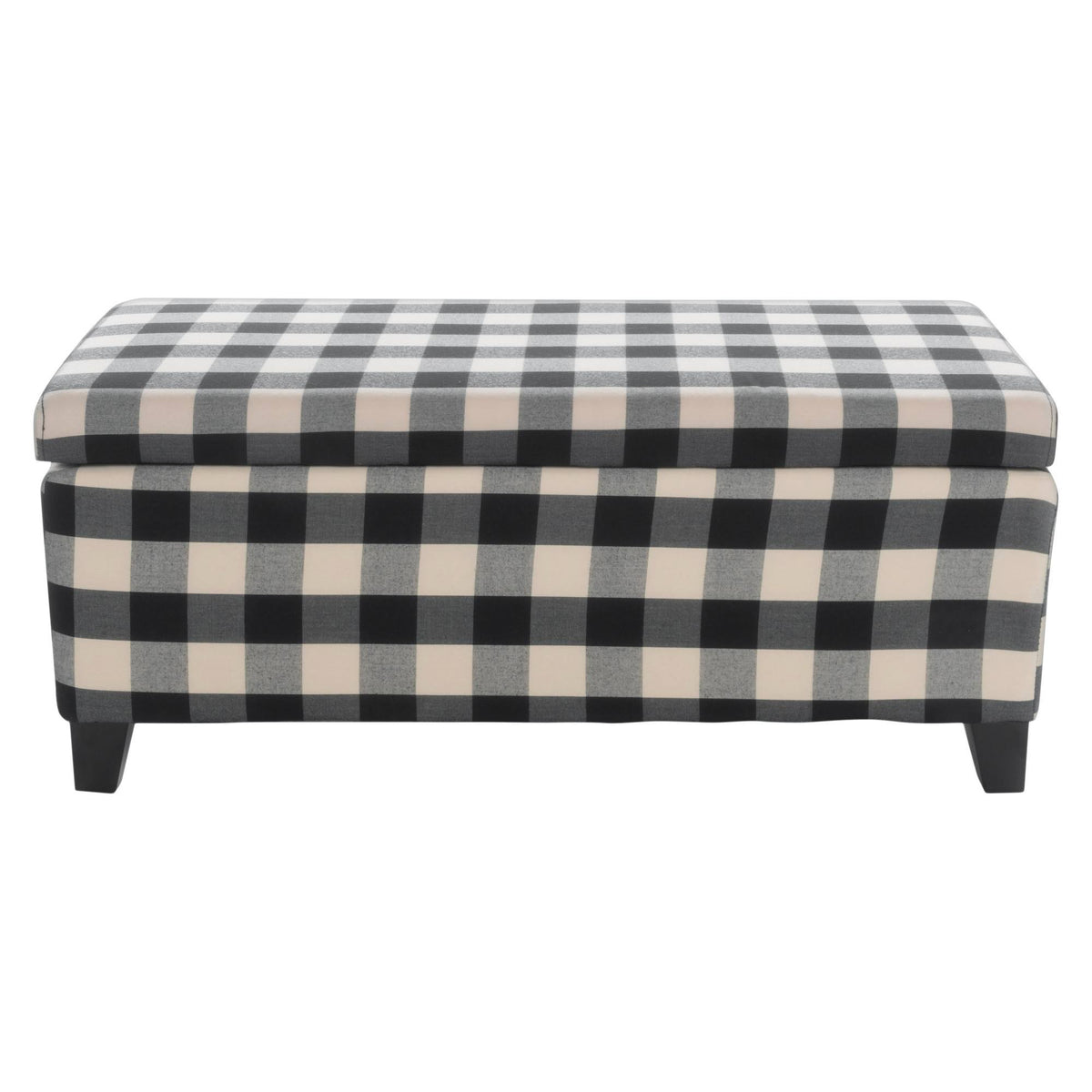 Black Checkerboard Storage Ottoman L44590