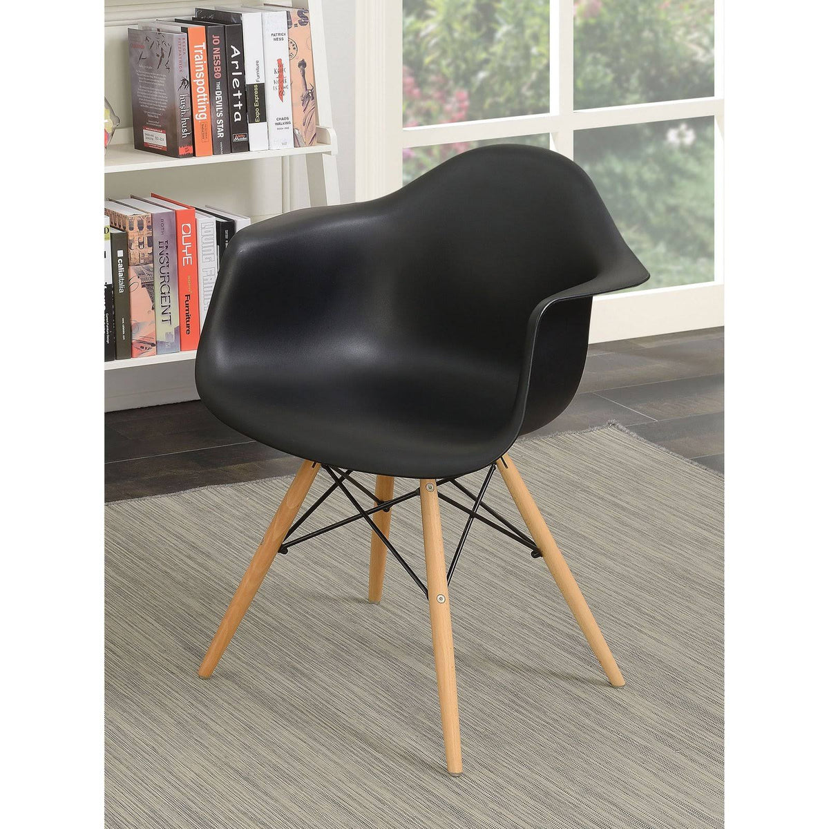 Black Plastic Dining Arm Chair (Set of 2) H66300