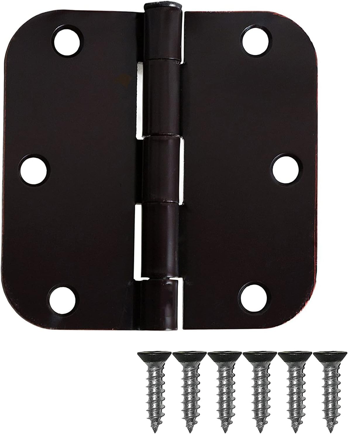 48 Pack Black Flat Interior Door Hinges 3.5 x 3.5 Inch 5/8 Radius Corners I3326
