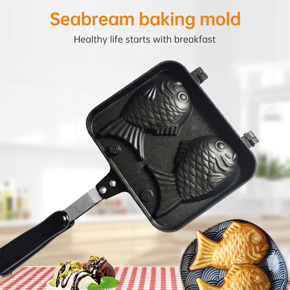 Fish-shaped Non-stick Waffle Maker with Anti-scald Handle K9967
