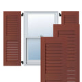 18x22W x 79x22H Exterior Real Wood Pine Open Louvered Shutters (Per Pair), Country Redwood P1192