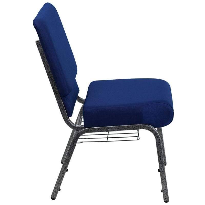 Crimson Fabric Church Chair with Cup Book Rack G911586