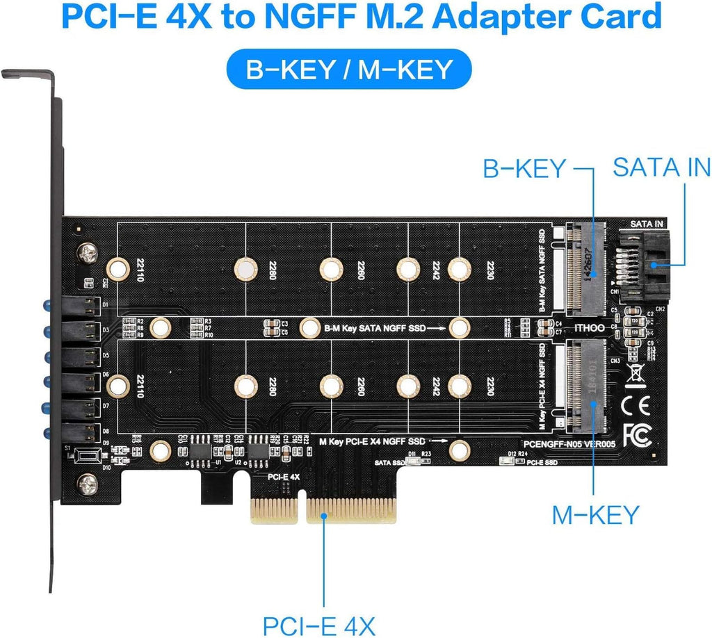 M.2 SSD to PCIe 3.0 X4 Adapter Card with Low Profile Bracket X286127
