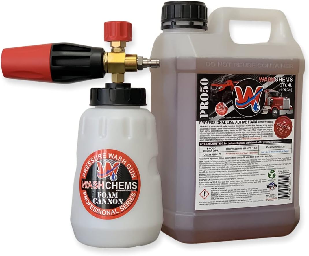 Touchless Car Wash Detergent Soap with Foam Cannon (1 Gallon, 128 oz.) M195