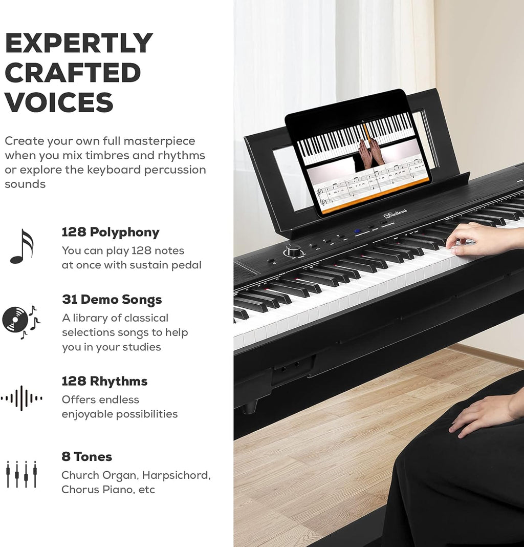 88 Key Full Size Weighted Digital Piano with Sustain Pedal Y21254