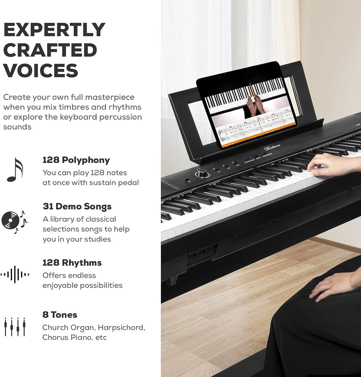88 Key Full Size Weighted Digital Piano with Sustain Pedal Y21254