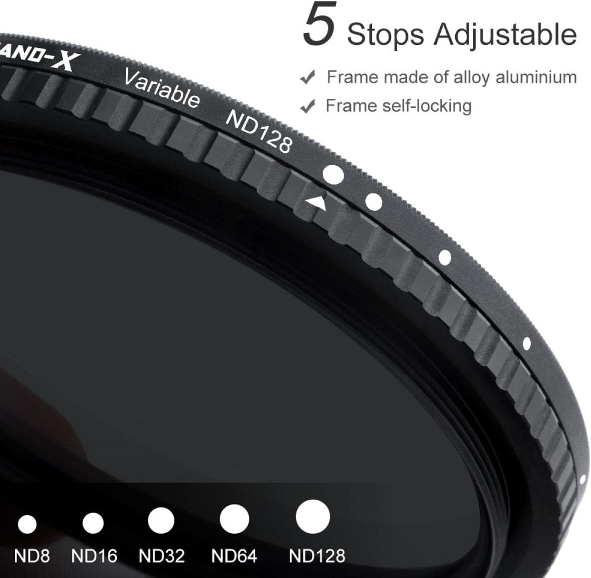 82mm Variable ND Filter ND8-ND128 Neutral Density Filter, Japan AGC Optical Glass, Pack of 2 S26345